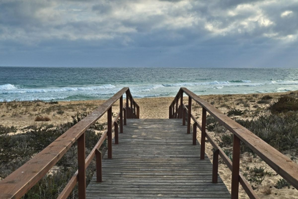 The quiet Ilha Deserta Beach in Portugal's Algarve, not far from the capital Faro