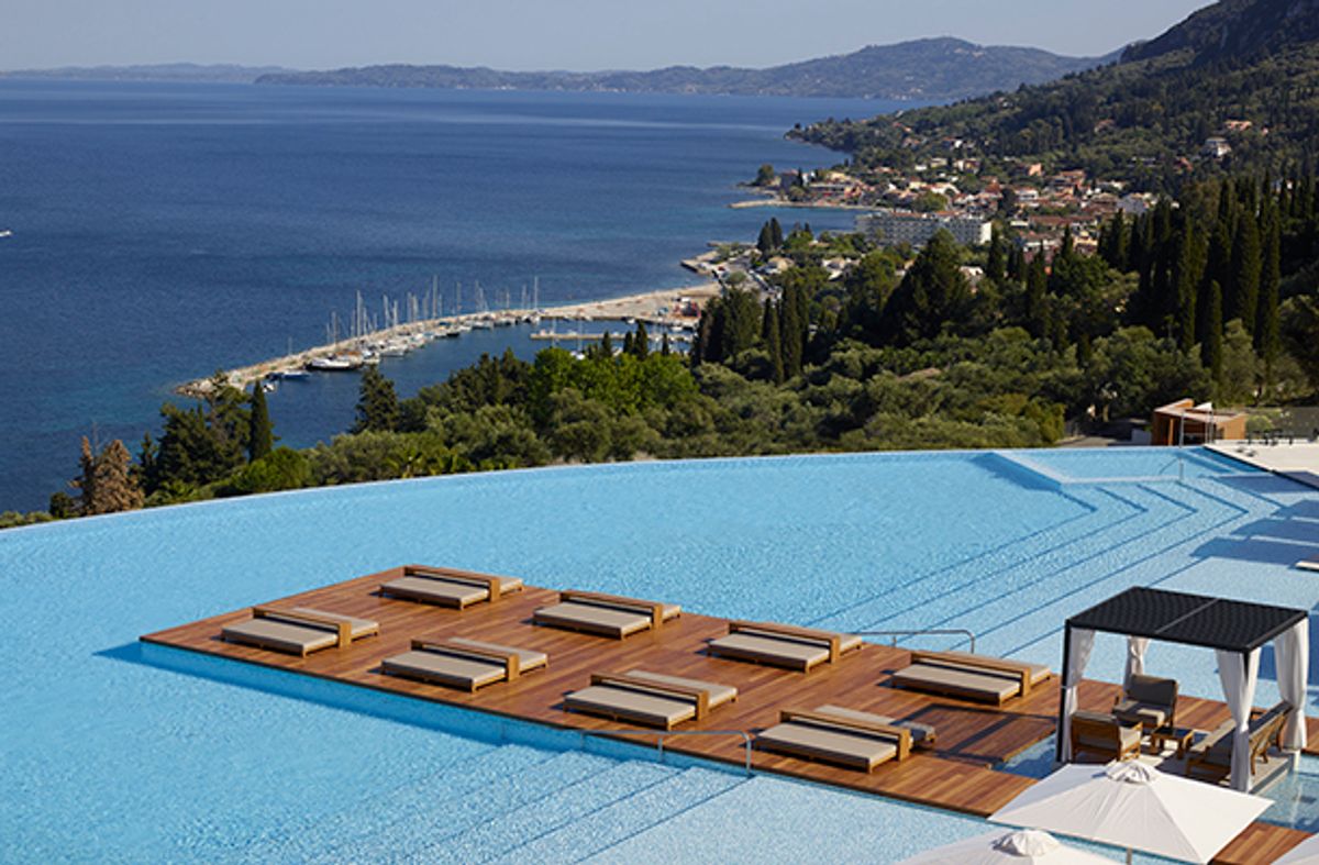 Infinity pool deck at Angsana Corfu Resort & Spa Greece