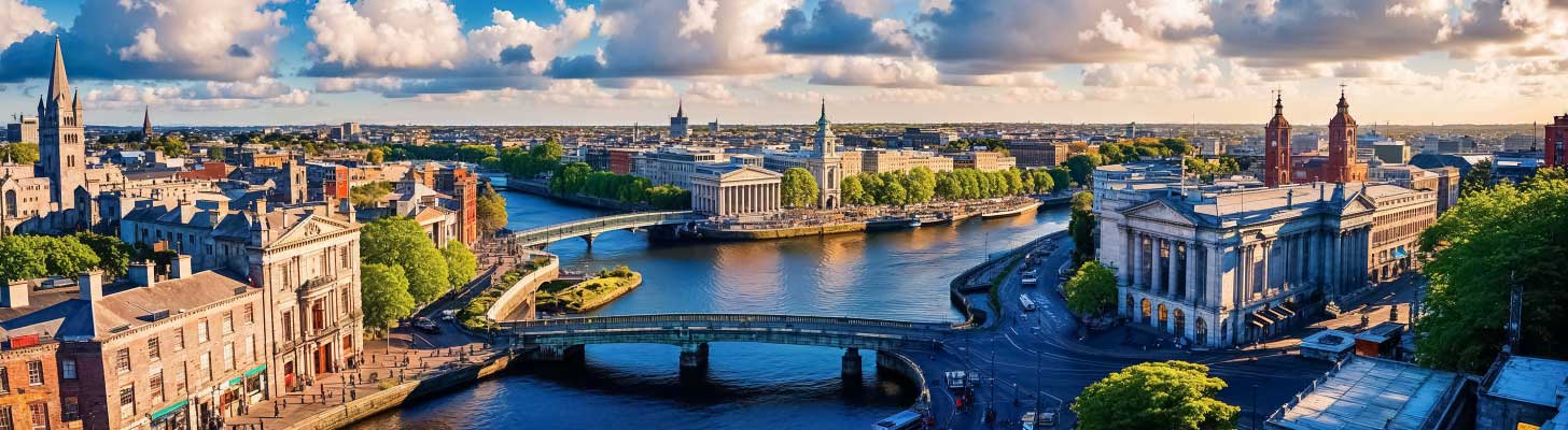 Aerial view of Dublin, Ireland