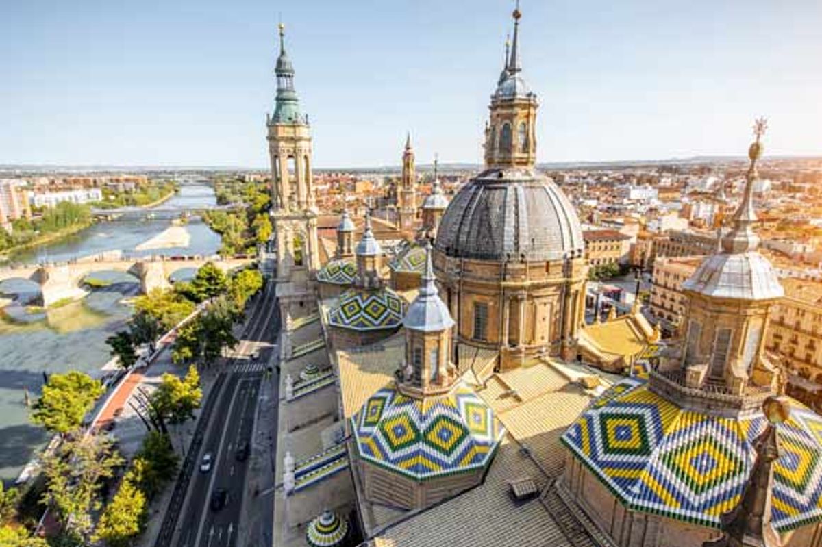 Panoramic shot of Zaragoza's historical centre
