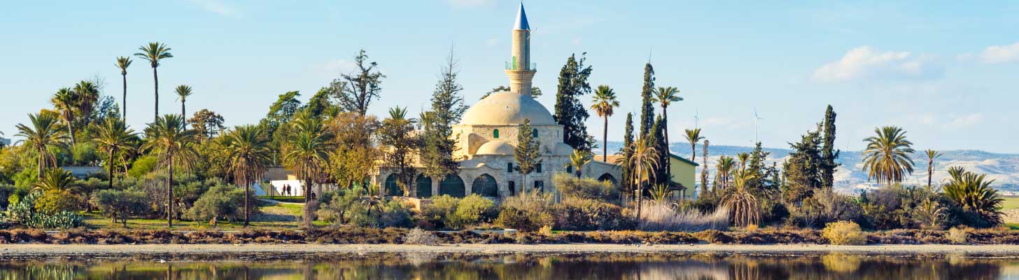 Hala Sultan Tekke Mosque on Salt Lake in Larnaca, Cyprus