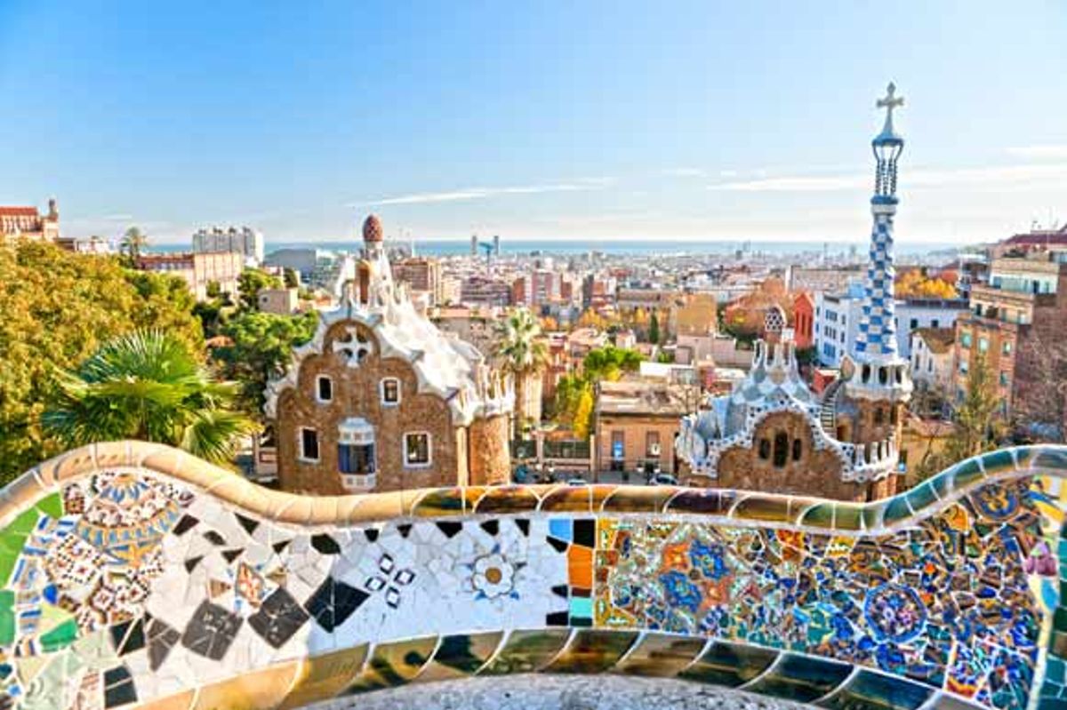 A shot of Barcelona's historic La Rambla in the day