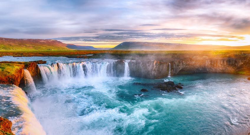 Godafoss waterfalls in Iceland