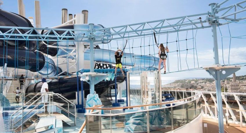 Climbing on the MSC Meraviglia