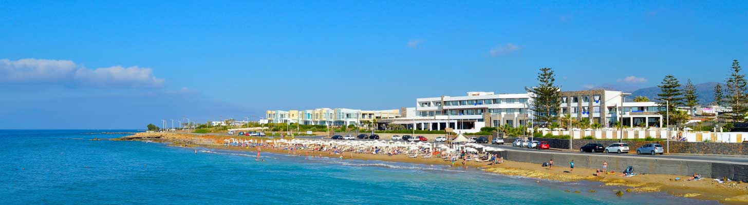 Goldens sands of Kato Gouves resort in Crete