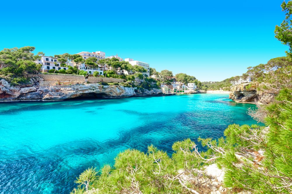 Houses over a beach in Spain