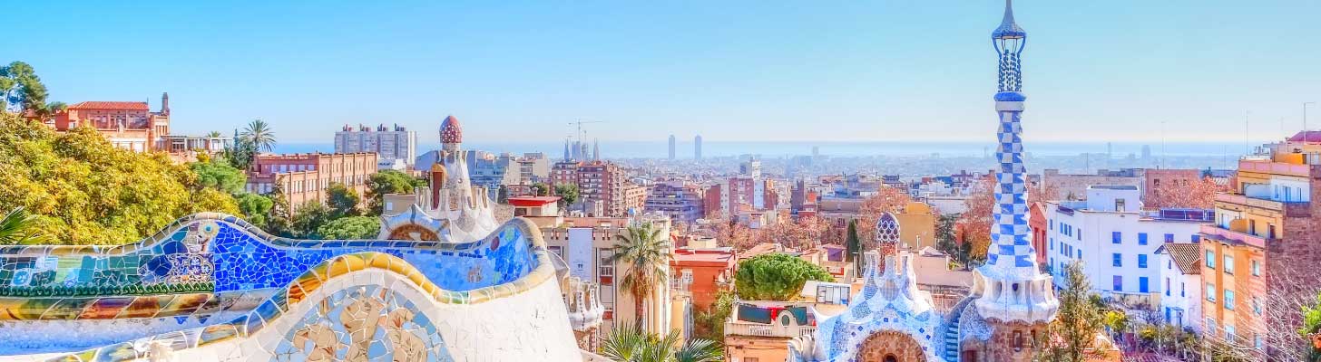 Aerial view of Barcelona from Parc Guell