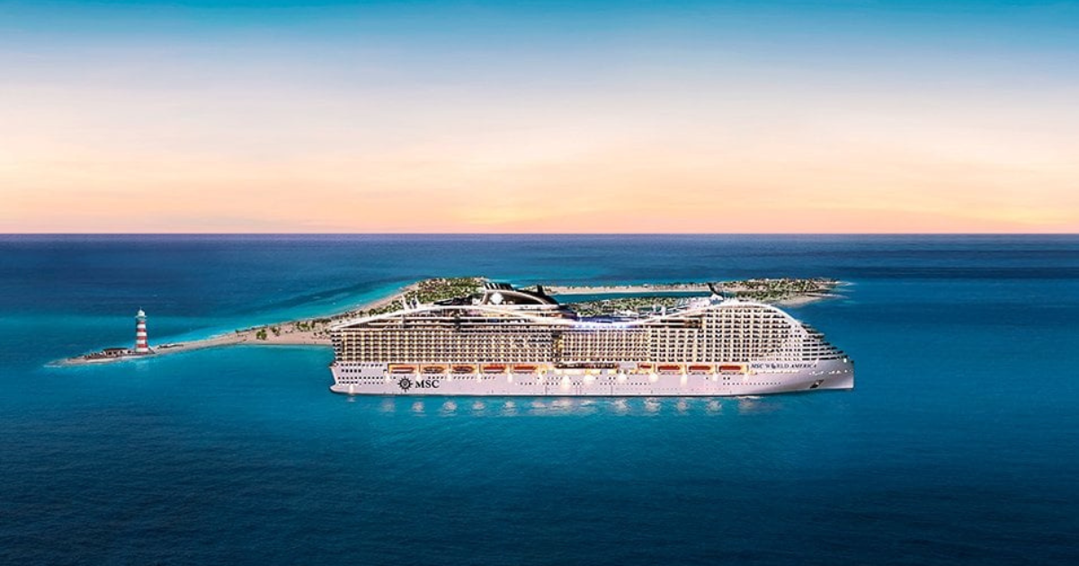 Cruise ship at sea