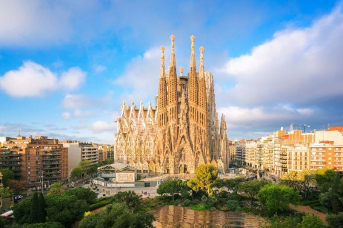 Antoni Gaudí's wonderful architecture the Sagrada Familiar in Barcelona, Spain