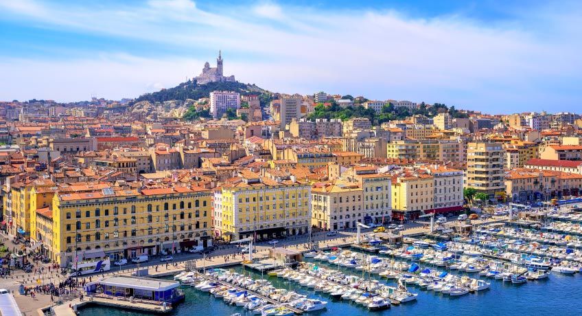 Boats in the harbour in Marseille