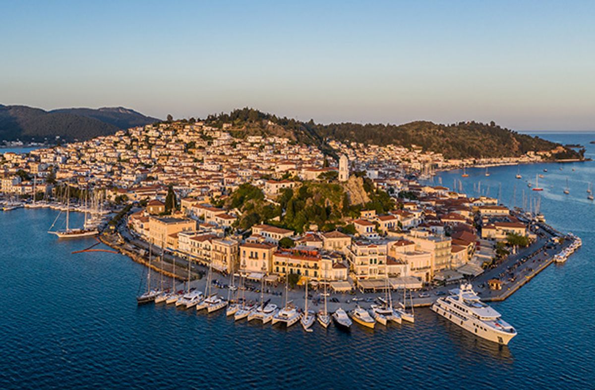 Aerial view of Poros, Greece