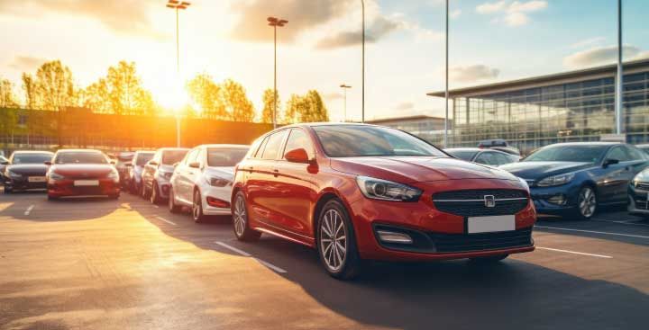 Cars parked in airport car park