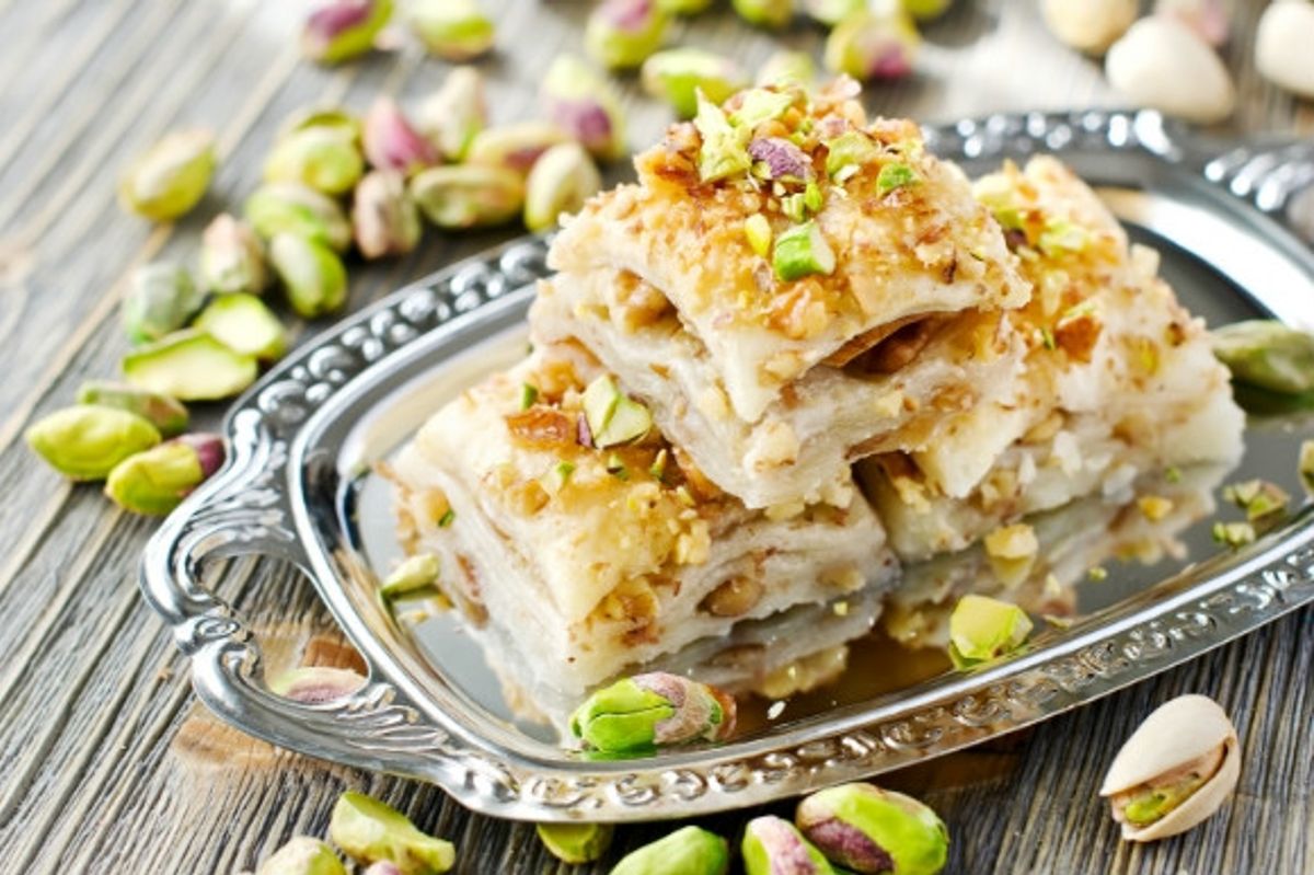 A sugary pastry covered in honey, Baklava is a Greek sweet treat.
