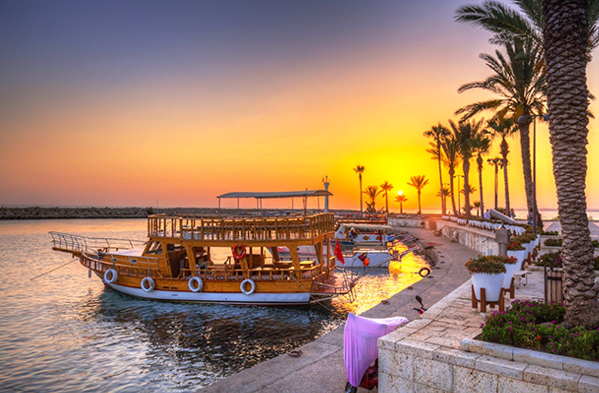 Boats in Side Harbour Turkey