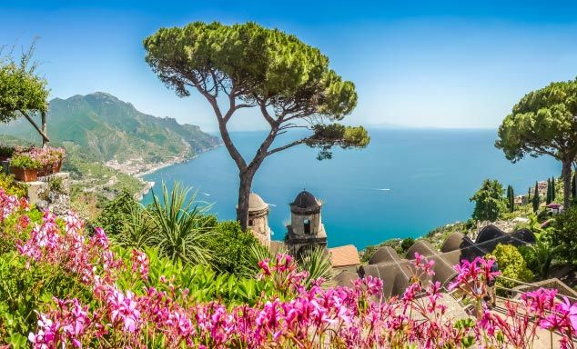 Panoramic view over the Amalfi coast in Italy