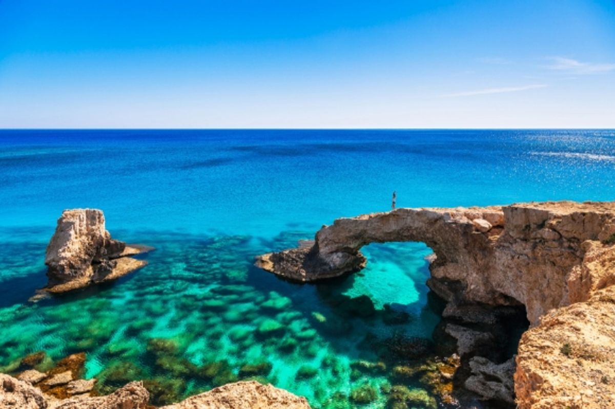 Amazing natural rock arch in Cyprus