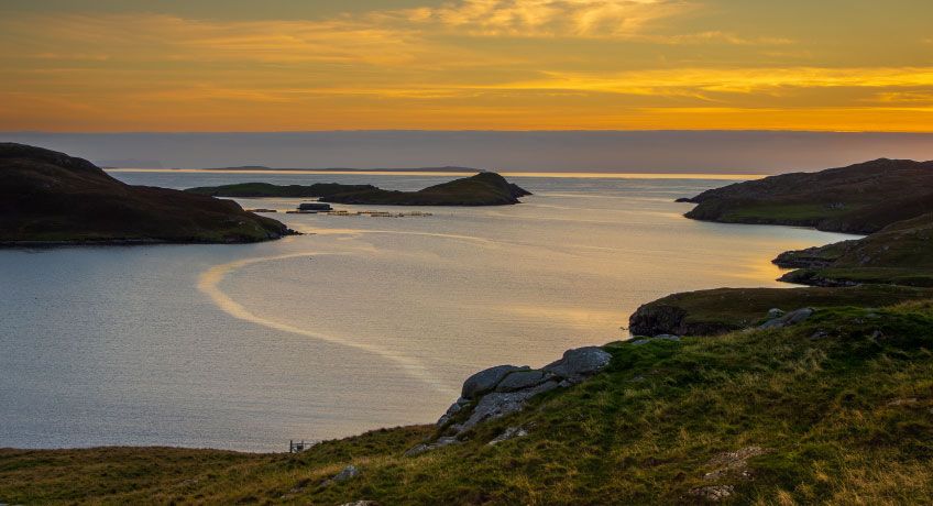 Sunset over the Shetland Islands, Scotland