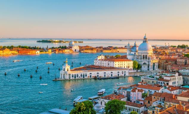 San Marco Campanile & Venice old town at dusk