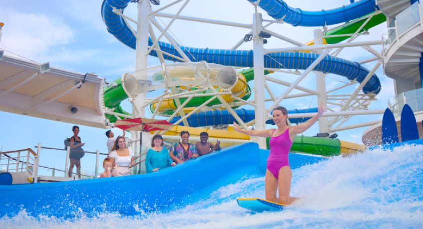 Body boarding on the Freedom of the Seas