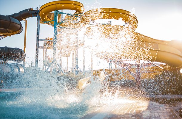 Colourful water slides