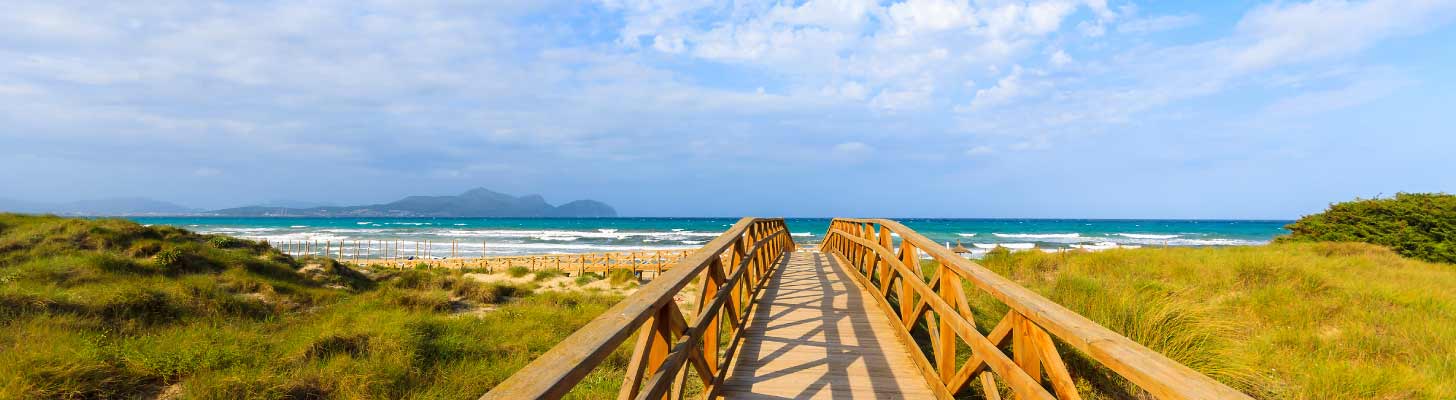 Walkway to C'an Picafort beach in Majorca