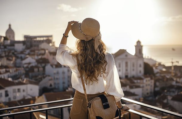 Woman looking our over the view in Malta