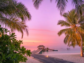 Maldives island at sunset