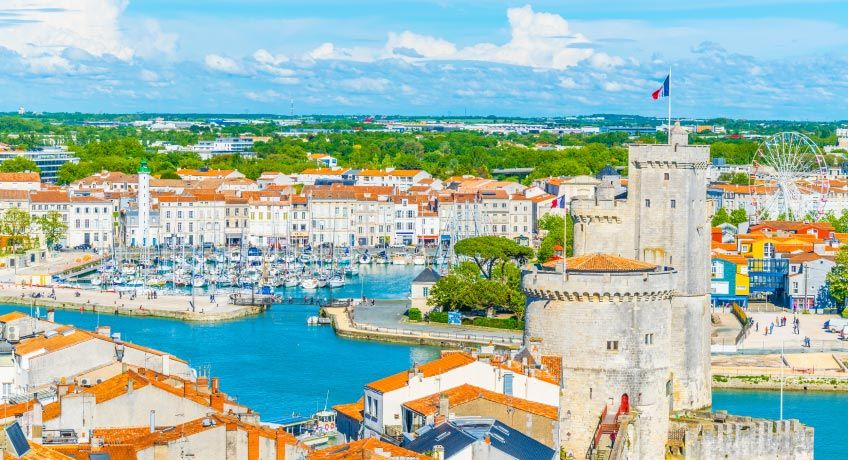The castle & harbour in La Rochelle, France
