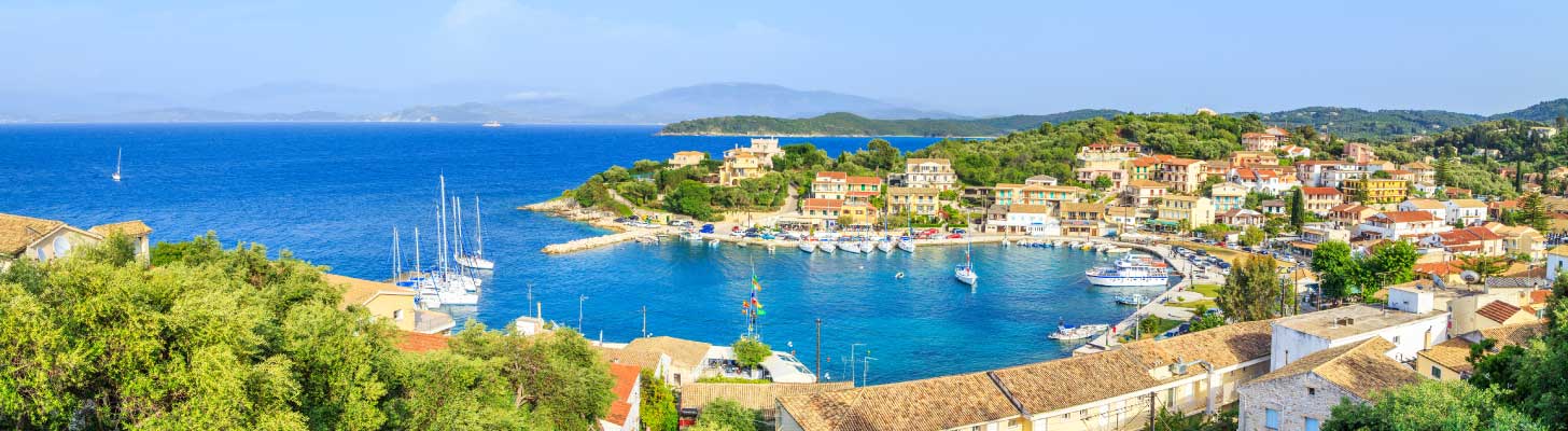 Panoramic view of Kassiopi in Corfu