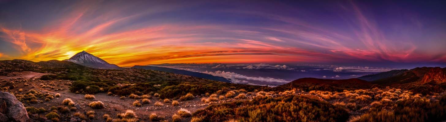 Sunset over the Parque Nacional del Teide in Tenerife