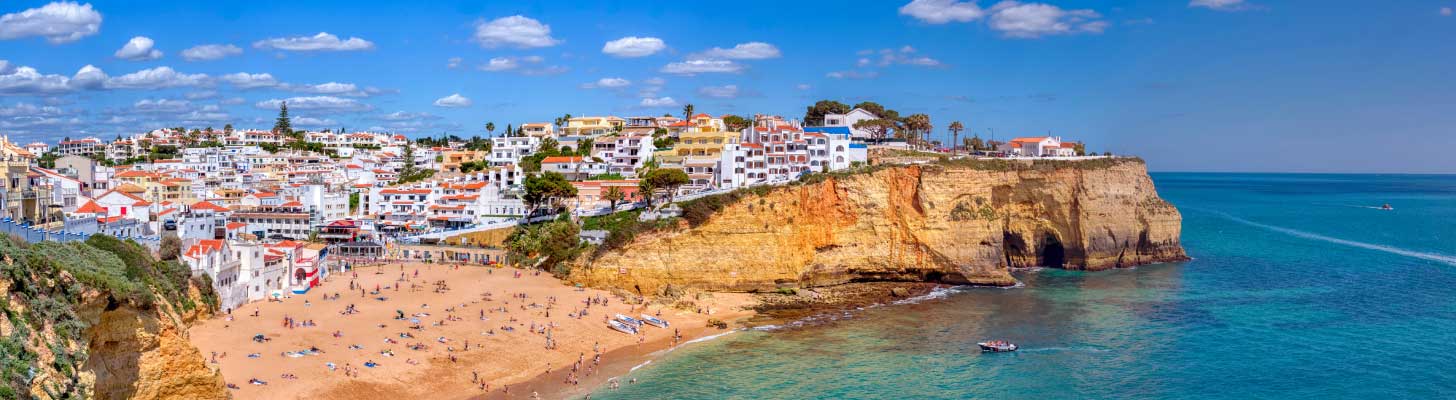 View of Carvoeiro fishing village in Portugal