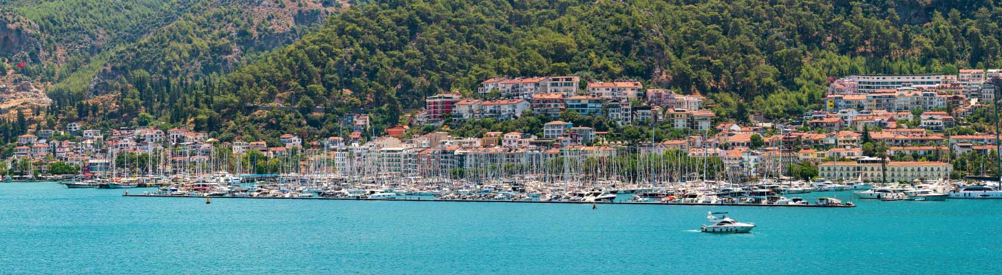 Boats & yachts in the harbour at Fethiye, Turkey