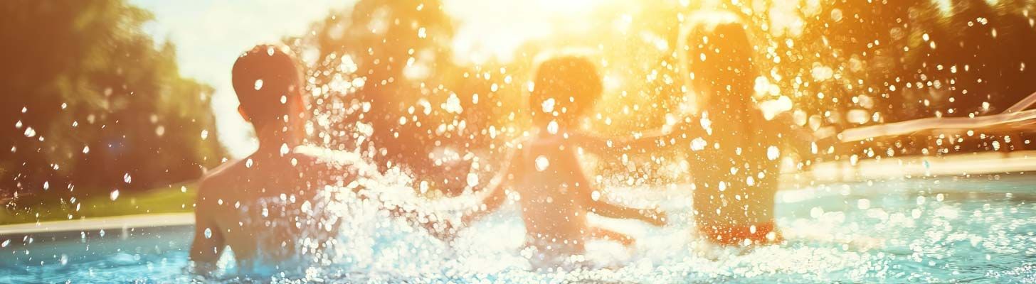 Children playing in a swimming pool