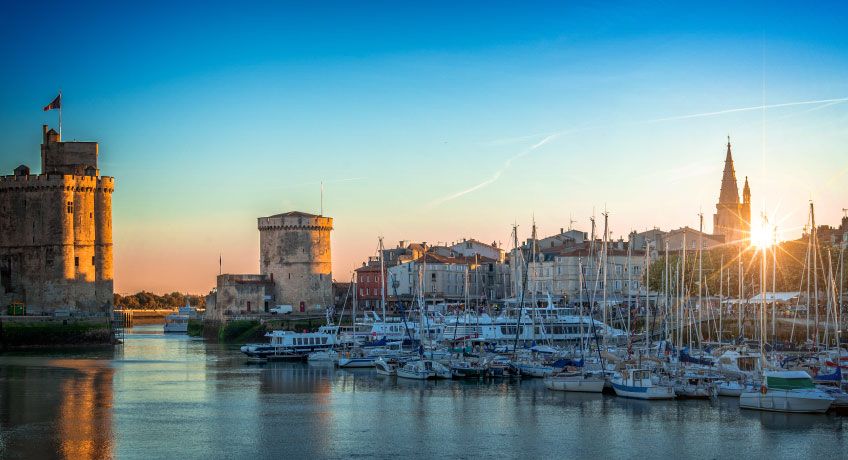 The harbour in La Rochelle at sunrise