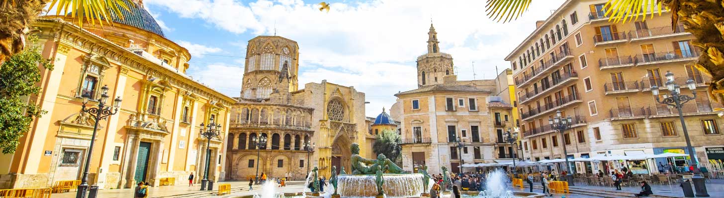 View of the Square of Virgin Saint Mary in Valencia's old town