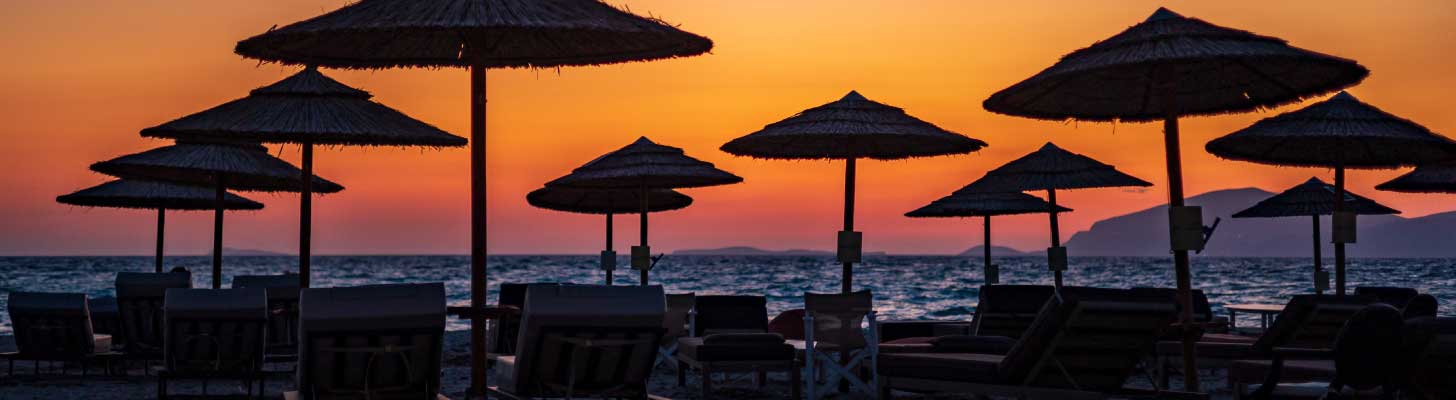 Beach at sunset in Kos