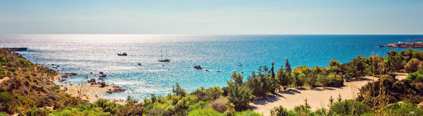 Blue seas & coastline in Protaras, Cyprus