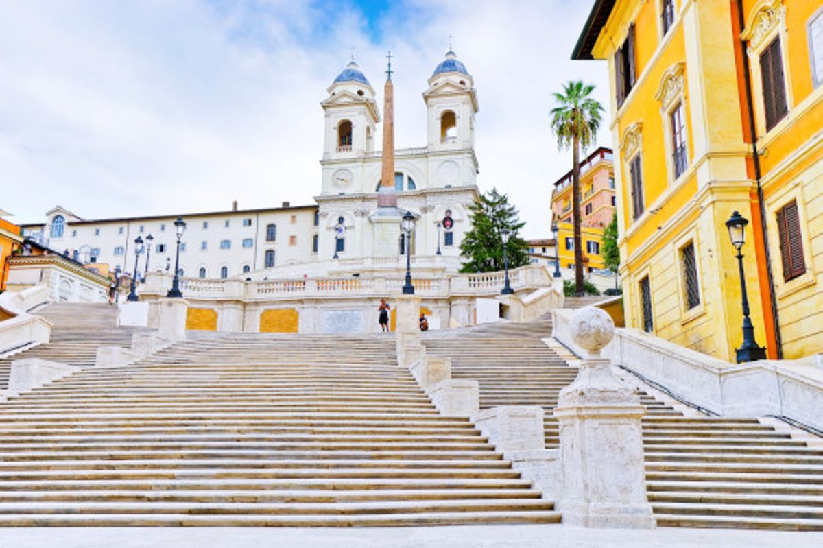 The colossal Spanish Steps in Rome's historical centre 