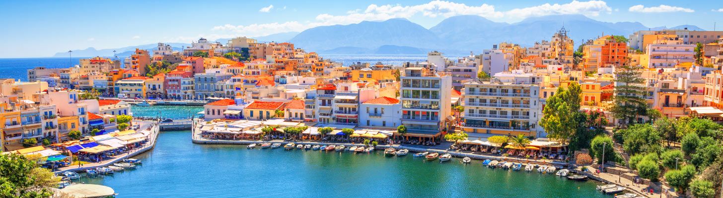 Harbour view at Agios Nikolaos in Crete, Greece