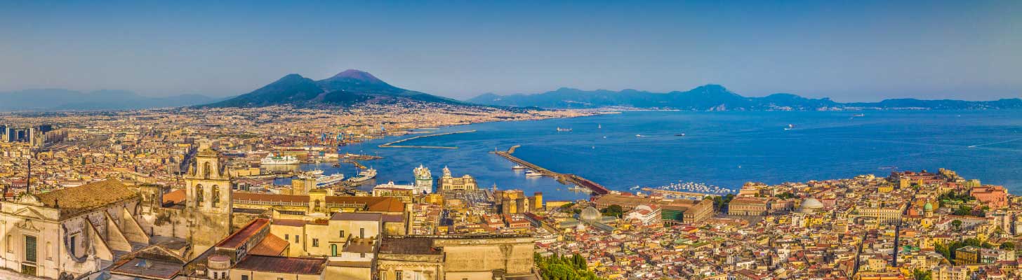 Panoramic view of the city of Naples & coastline