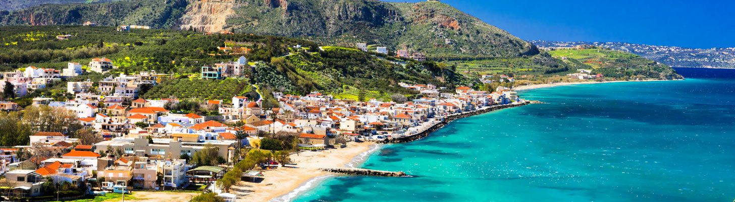 View of the village of Kalyves in Crete