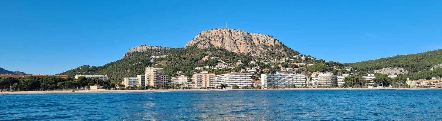 View from the water of the resort of L'Estartit in Costa Brava