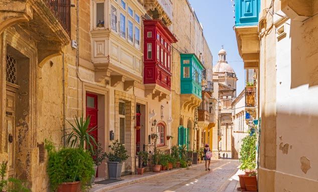 Traditional houses in Valletta, Malta