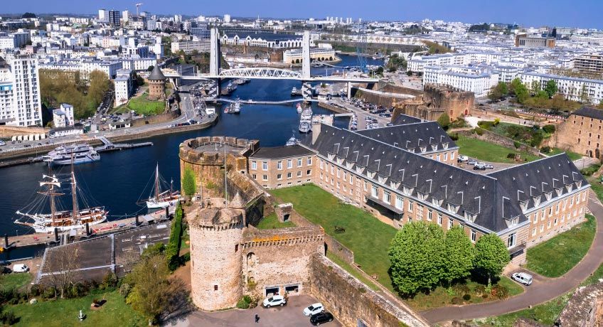 Panoramic view of the castle in Brest, Brittany