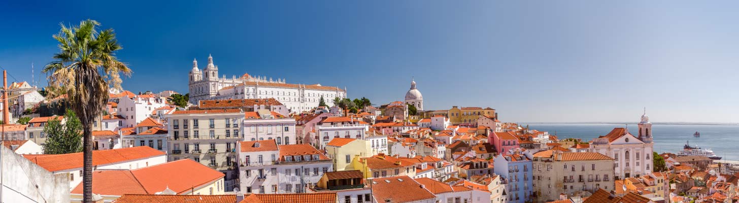 Cityscape of Lisbon with views to the sea