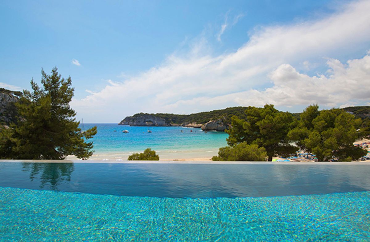 Infinity edge pool at Melia Cala Galdana Majorca Spain