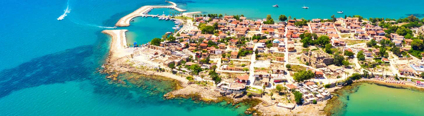 Aerial view of Side in Antalya, Turkey