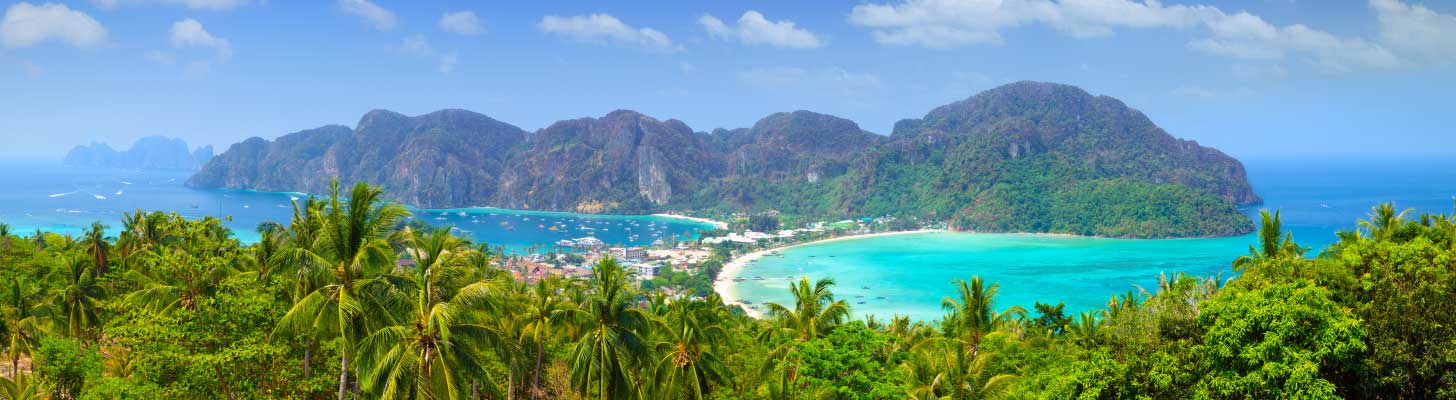 Panoramic view of Koh Phi Phi in Thailand