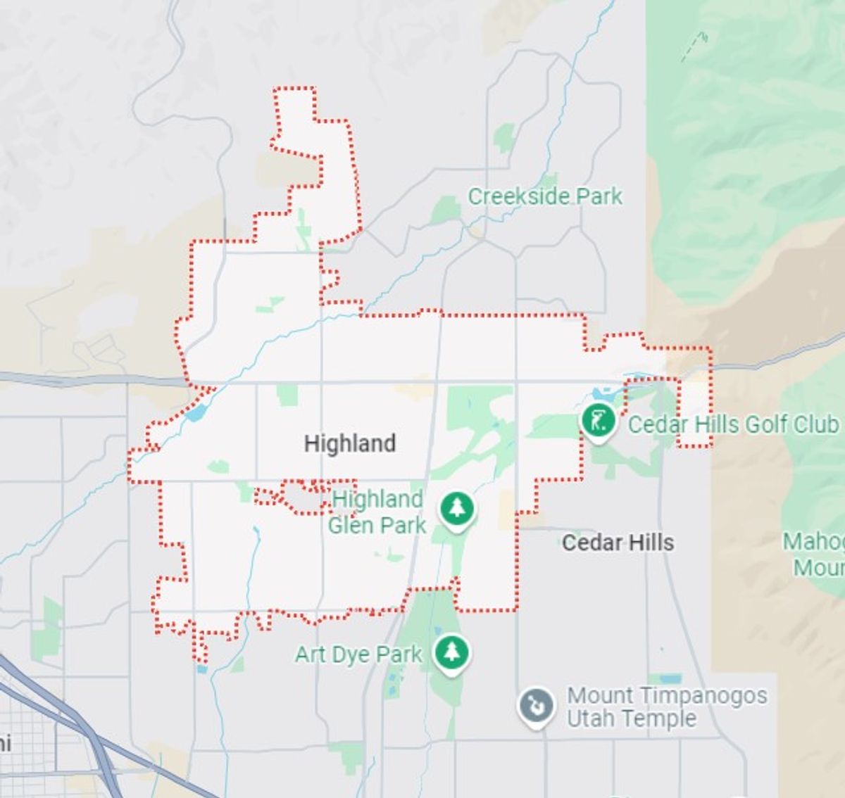 Carpet cleaning service area map for Highland
