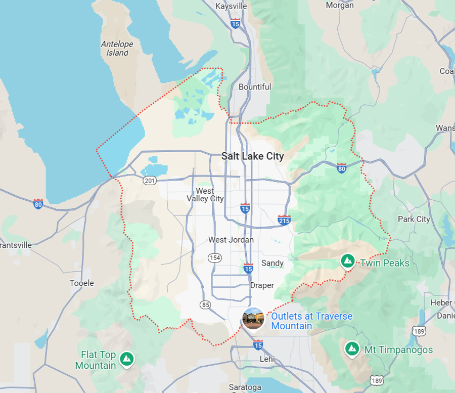 Salt Lake County service area map
